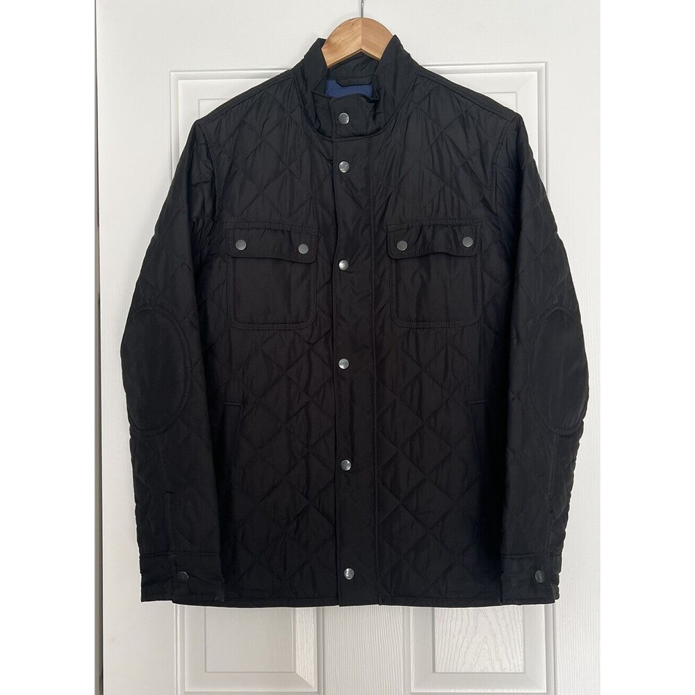 GAP Black Quilted Coat Jacket Zip Womens Size Medium